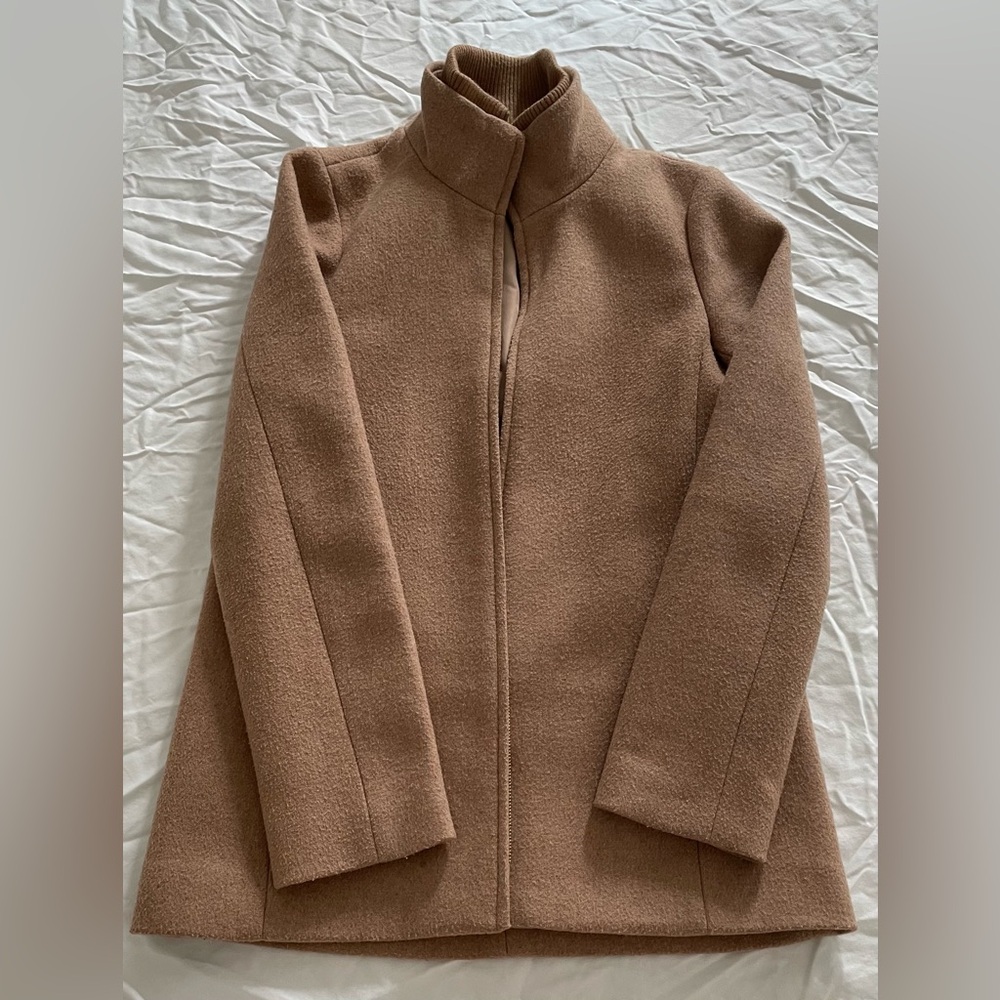 Camel zipper pea coat. Classic from j.crew